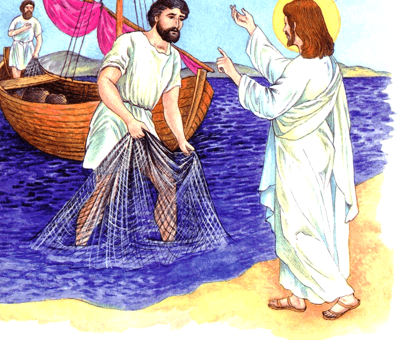 Андрей был первым призван Христом следовать за ним - Первая встреча Андрея с Христом в Капернауме..png