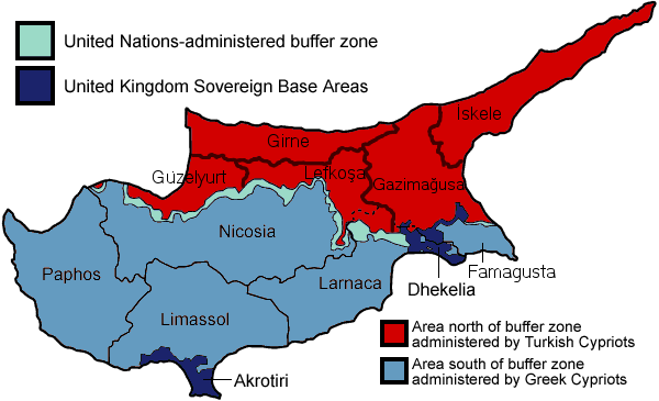 Северный Кипр - июнь 2010 - NCyprus_districts_named[1].png